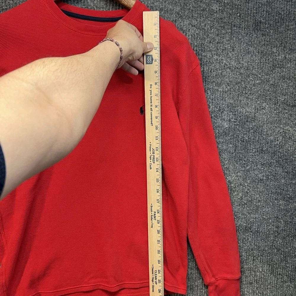 Polo Ralph Lauren Waffle Thermal‎ Long Sleeve Shirt Men's Size Large Red